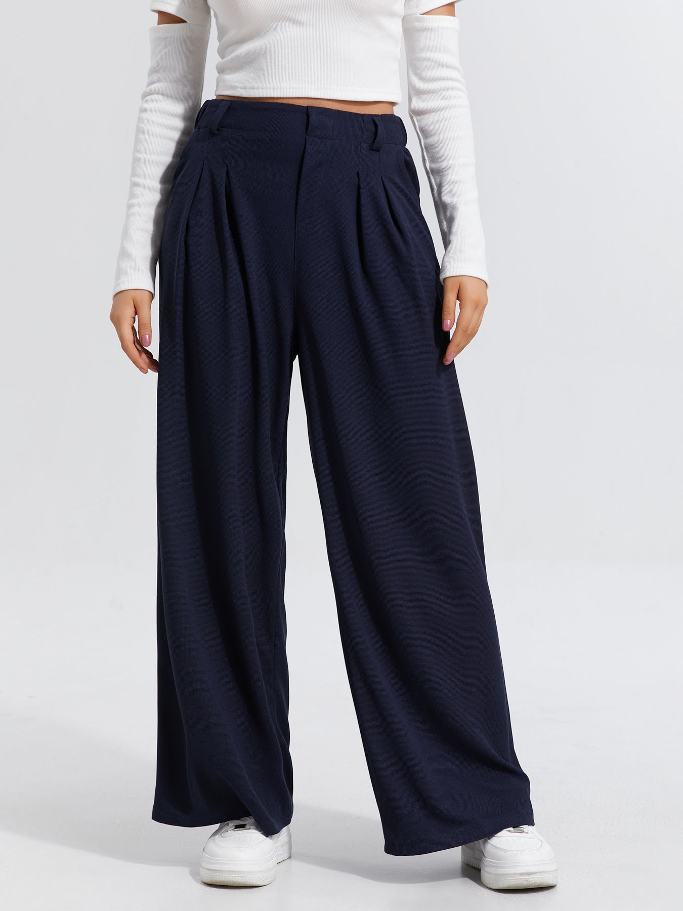 Pantaloni Larghi -  Eleganti Casual A Gamba Larga Da Donna