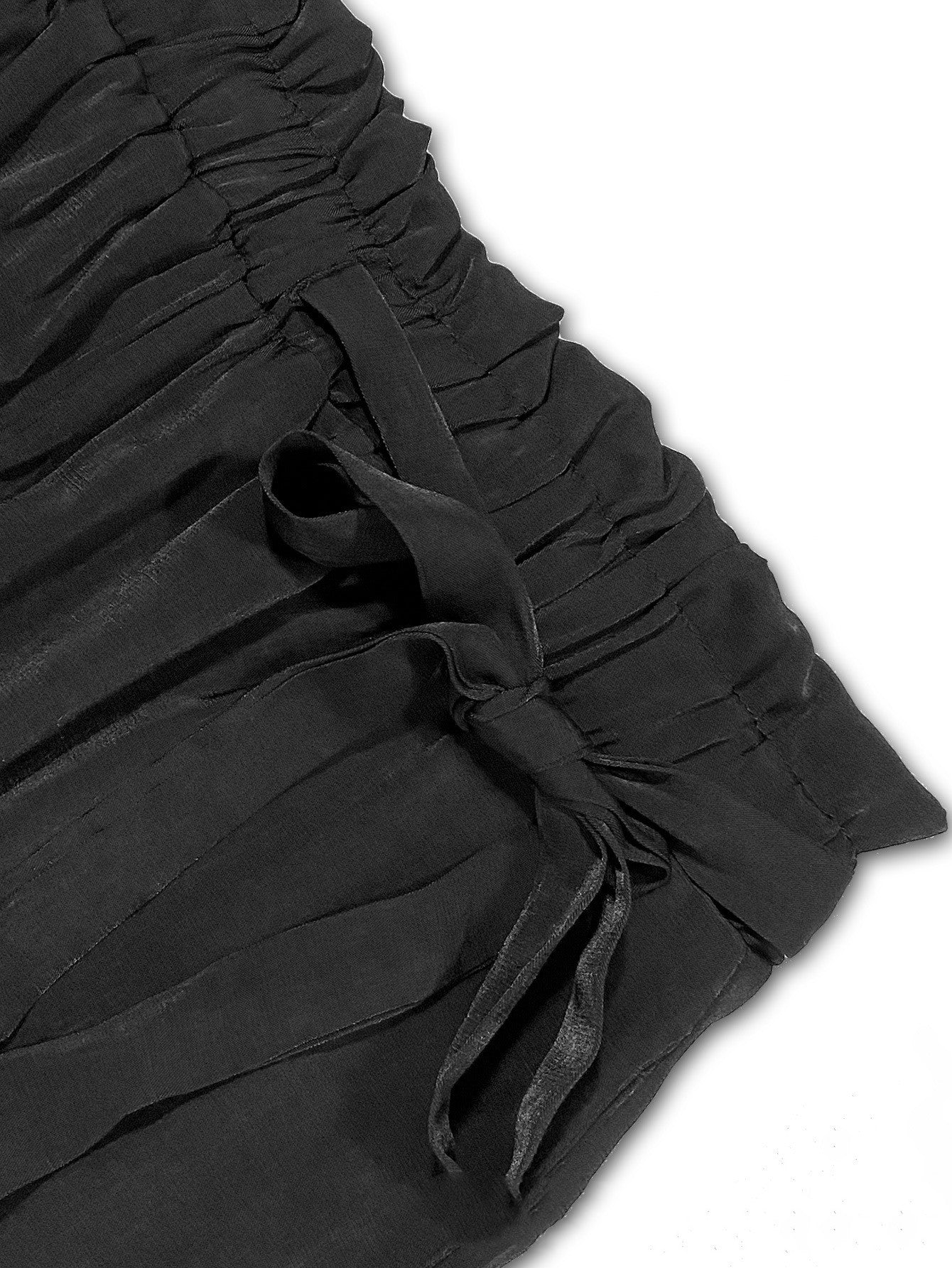 Pantaloni larghi con lacci in tinta unita