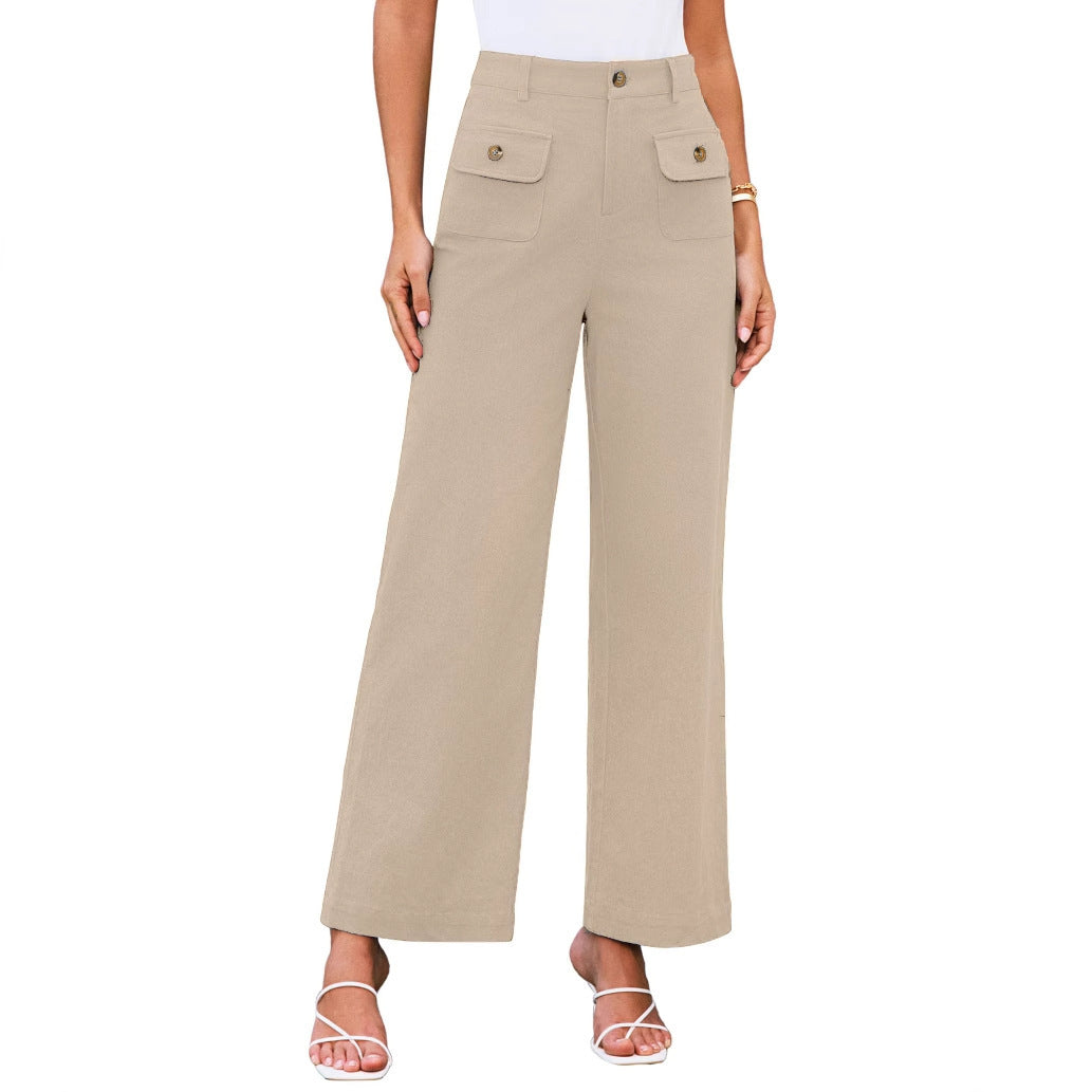 Pantaloni larghi a vita alta  casual elasticizzati