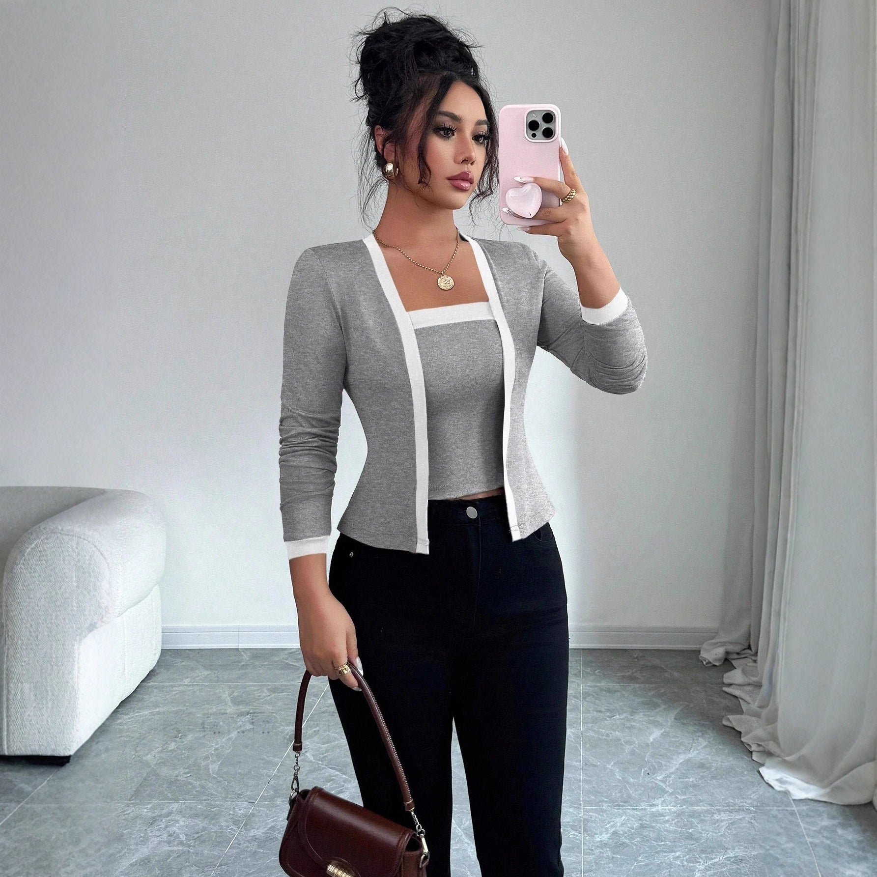 Cardigan, giacca e gilet, set due pezzi