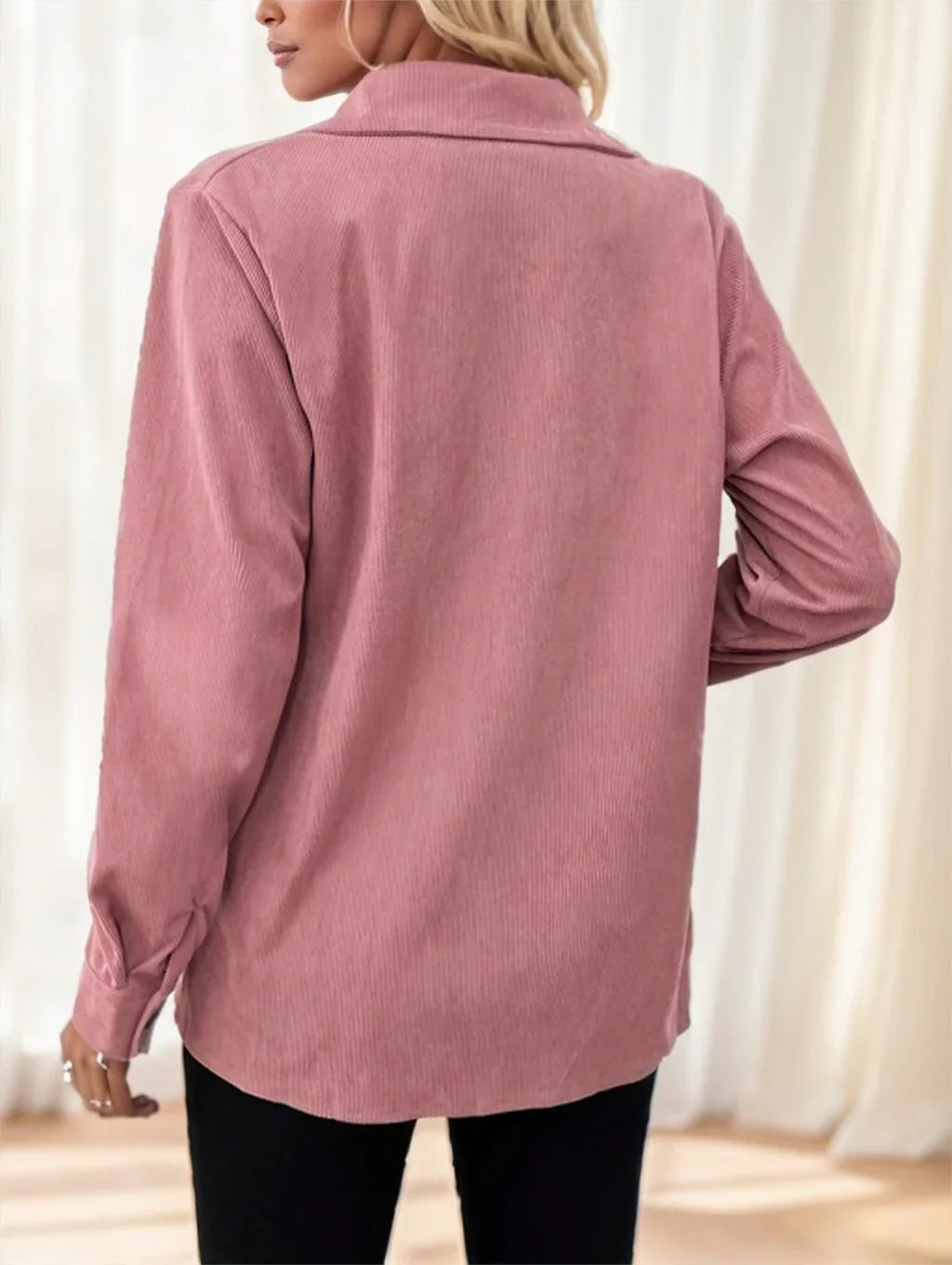 Button Front Flap Pockets Jacket - VAleG