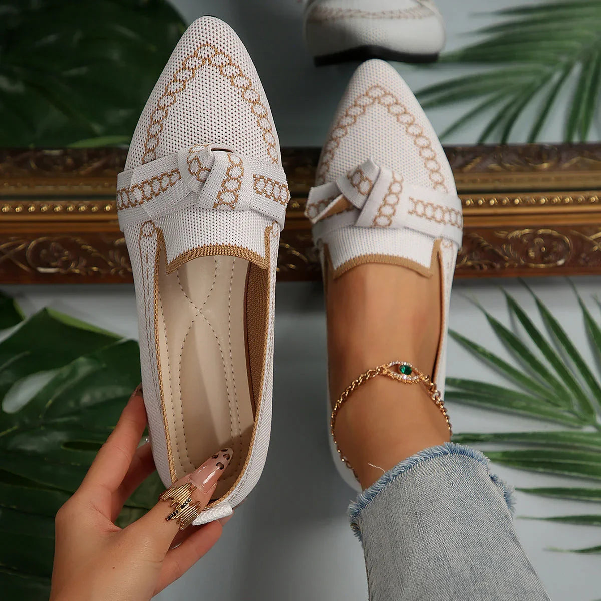Bowknot Breathable Flat Shoes Women - VAleG