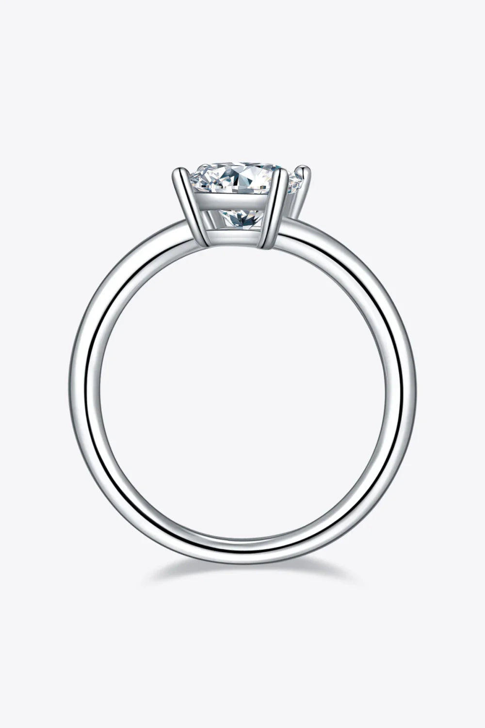 1 Carat Moissanite 925 Sterling Silver Solitaire Ring - VAleG