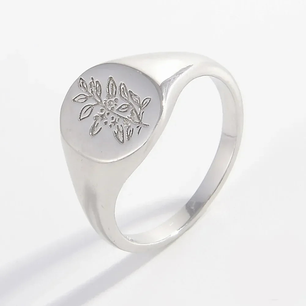 925 Sterling Silver Signet Ring - VAleG