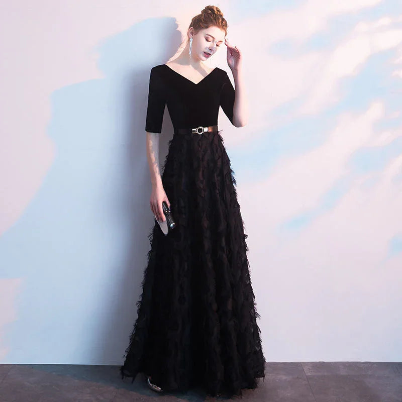 Black Evening Dress Women Noble Elegant And Slim - VAleG