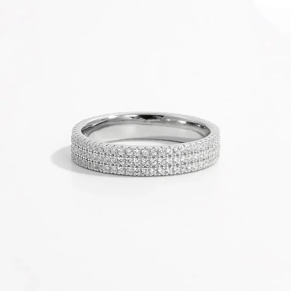 Inlaid Zircon 925 Sterling Silver Ring - VAleG