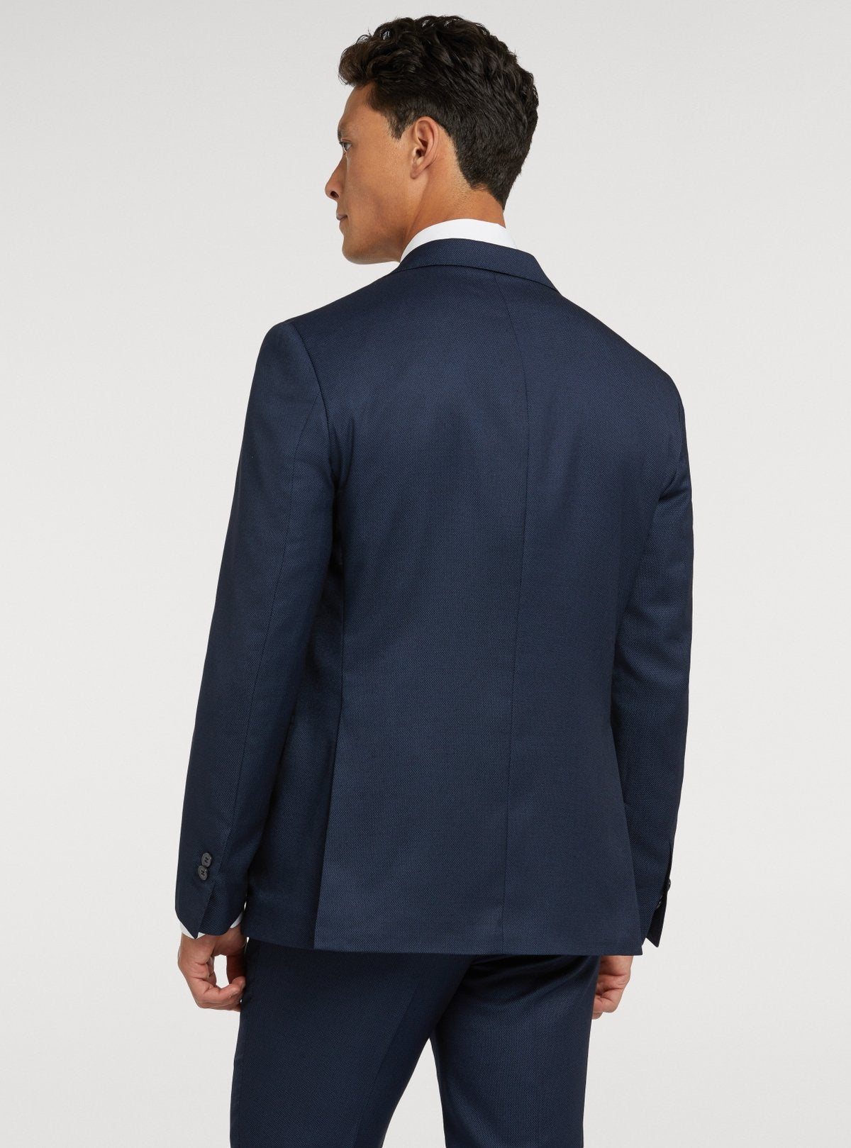 Abito Classico Uomo Blu Occhio di Pernice - Giacca 2 Bottoni e Pantalone