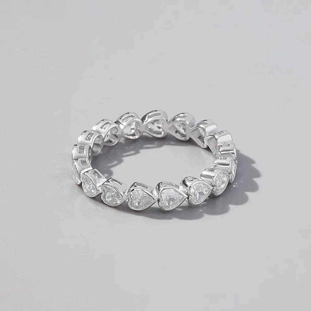 925 Sterling Silver Zircon Heart Ring - VAleG