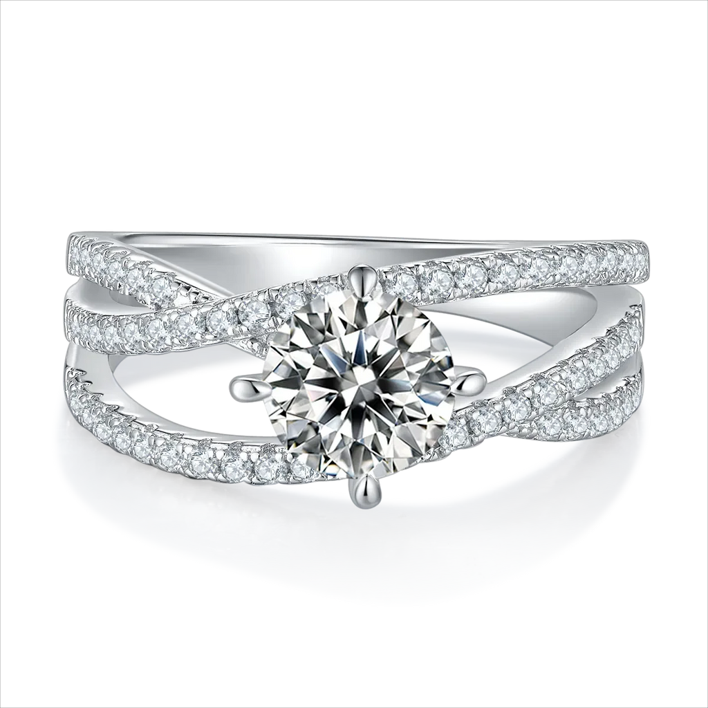1 Carat Moissanite 925 Sterling Silver Ring - VAleG