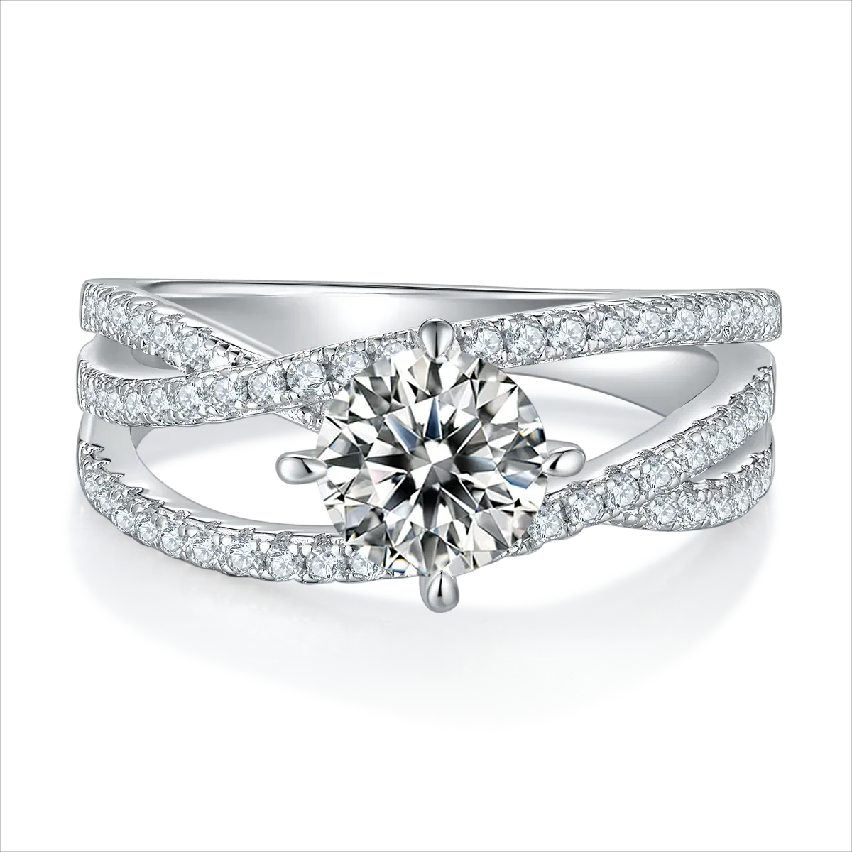 1 Carat Moissanite 925 Sterling Silver Ring - VAleG