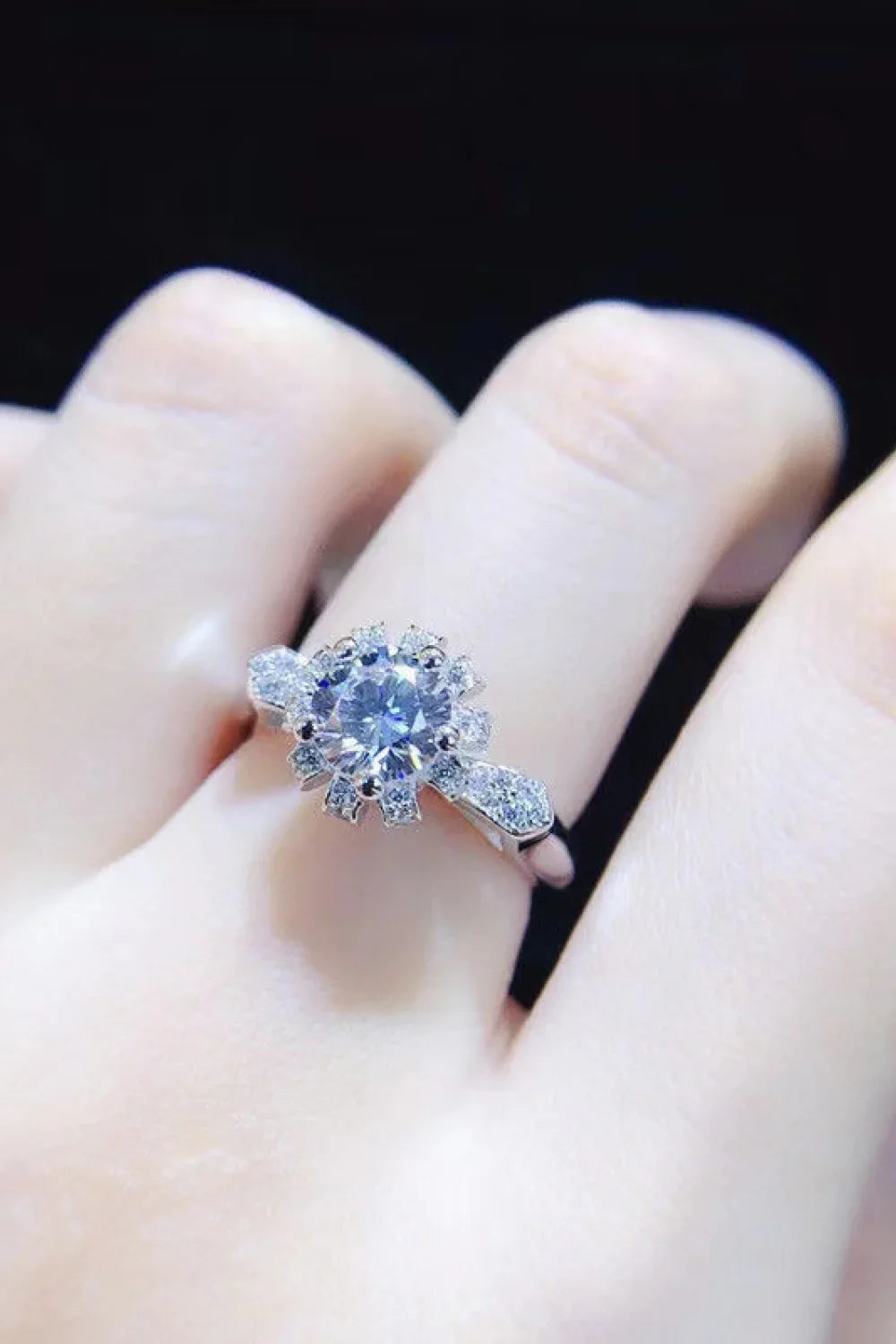 1 Carat Moissanite 925 Sterling Silver Ring - VAleG