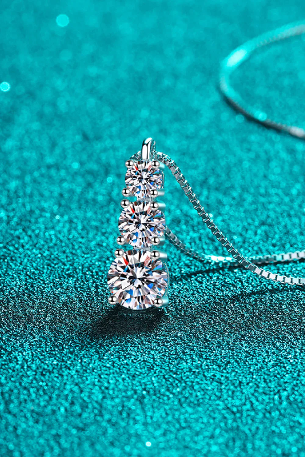 Moissanite Triple-Pendant Necklace - VAleG