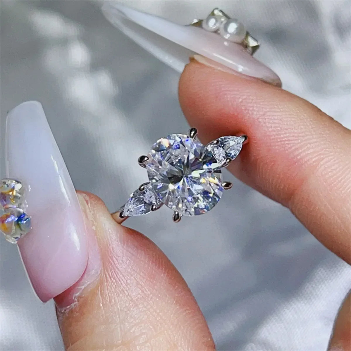 3 Carat Moissanite 925 Sterling Silver Ring - VAleG