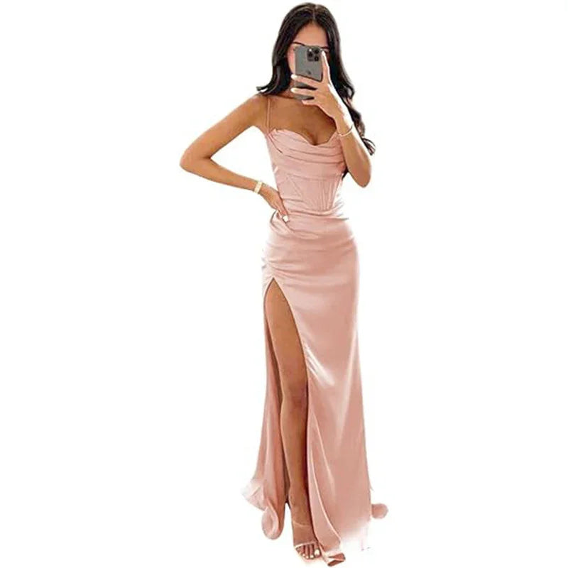 European And American Women's Clothing Sleeveless Camisole Evening Dress - VAleG