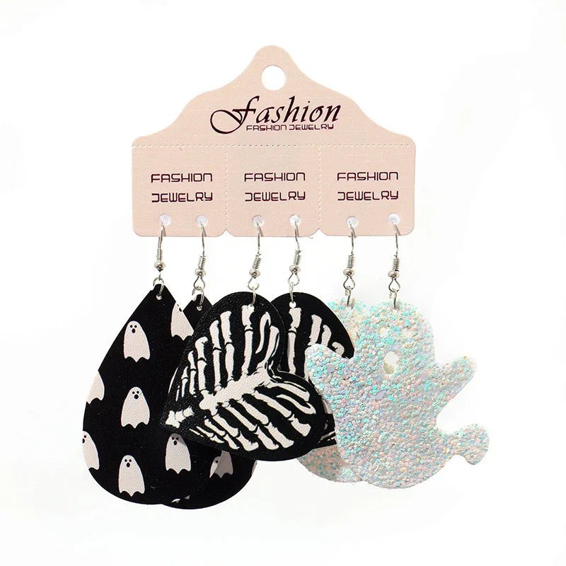 Teardrop Shape Halloween Theme Dangle Earrings - VAleG