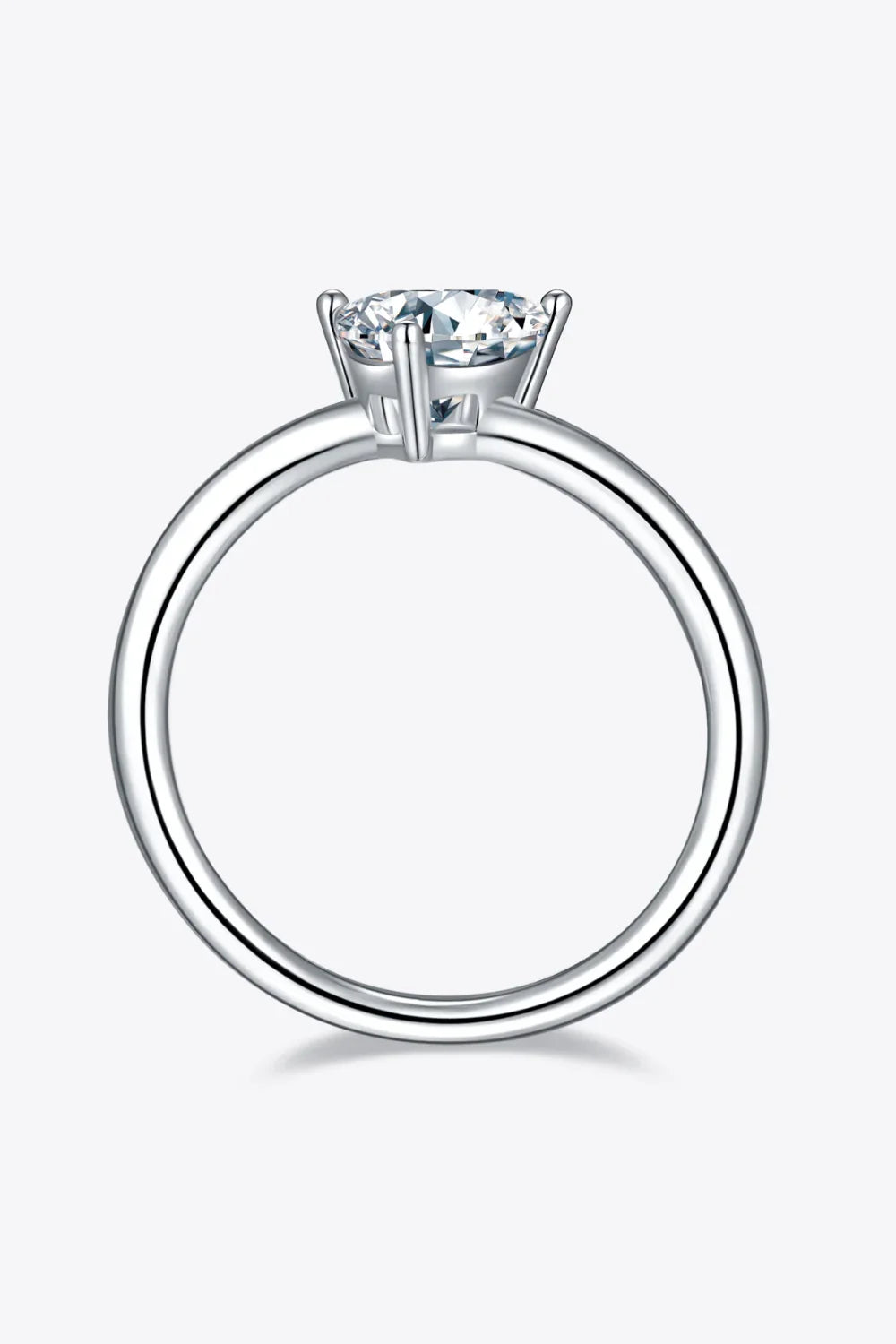 1 Carat Moissanite 925 Sterling Silver Solitaire Ring - VAleG