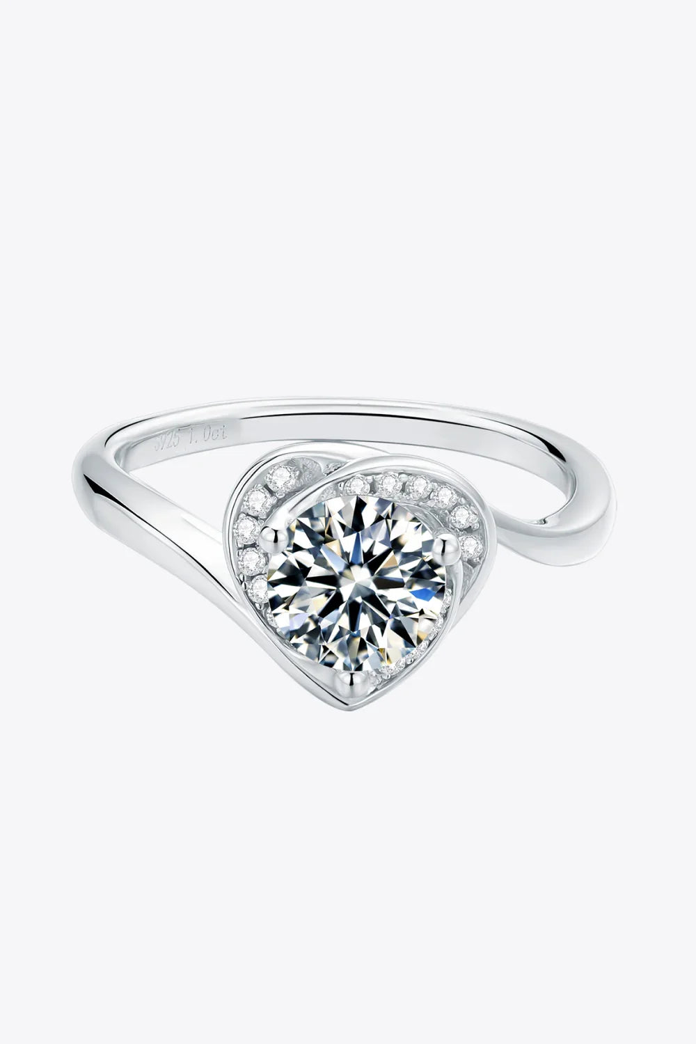 1 Carat Moissanite 925 Sterling Silver Heart Ring - VAleG