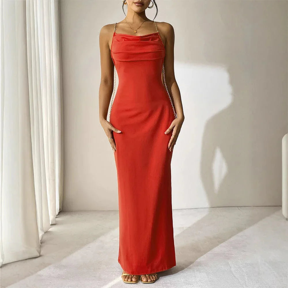 Red For Women High Waist Slim Dress - VAleG