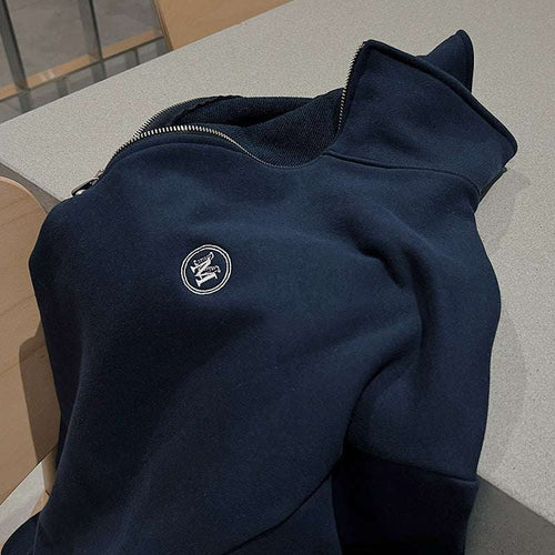 Maglione con Cerniera Old Money® - Eleganza Classica Bicolore