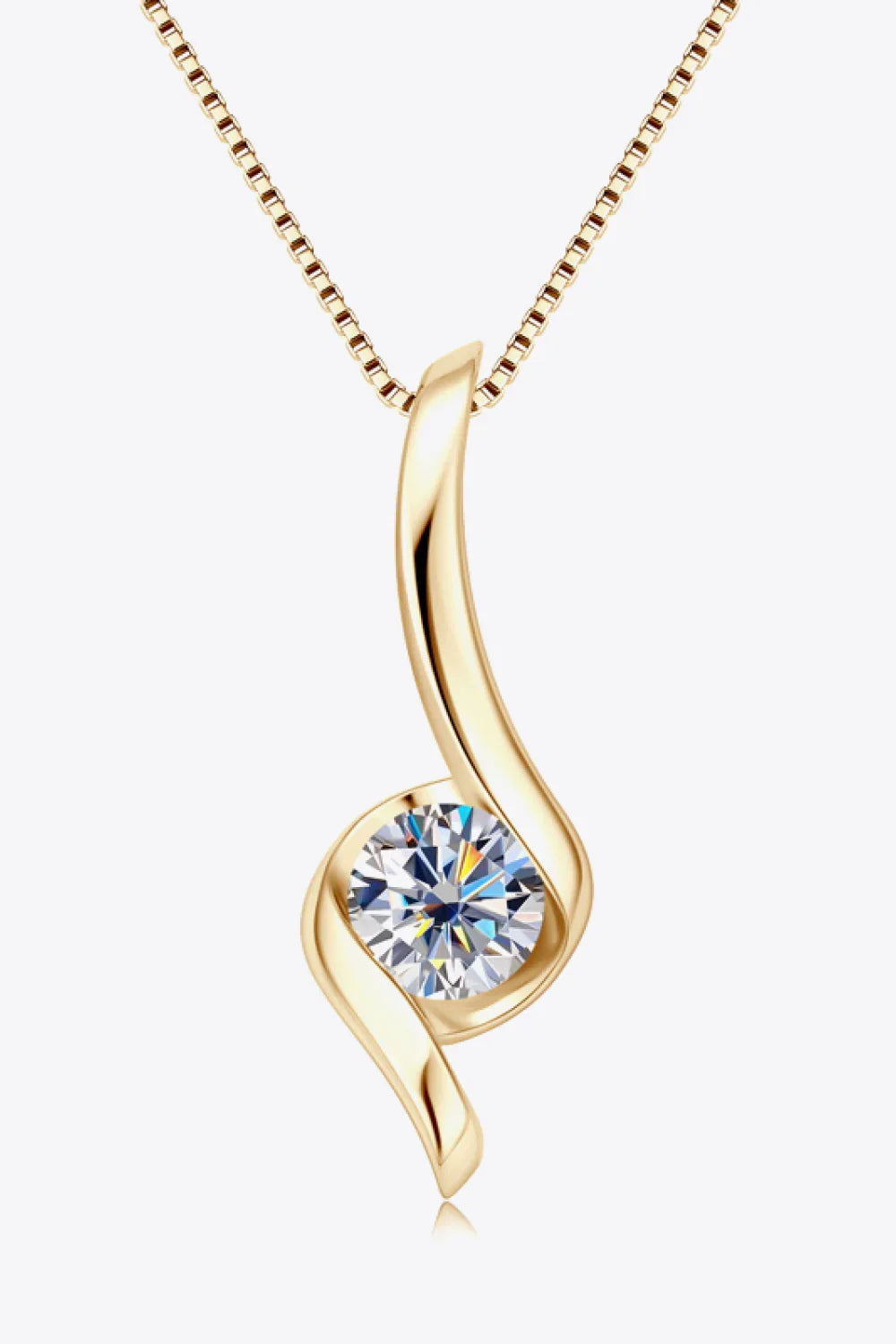 1 Carat Moissanite 925 Sterling Silver Necklace - VAleG