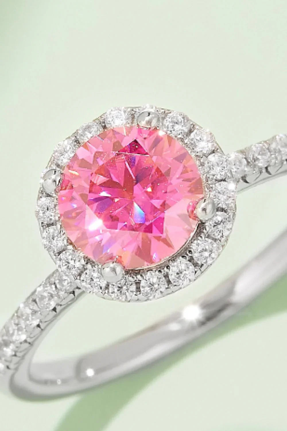 1 Carat Moissanite 925 Sterling Silver Halo Ring - VAleG