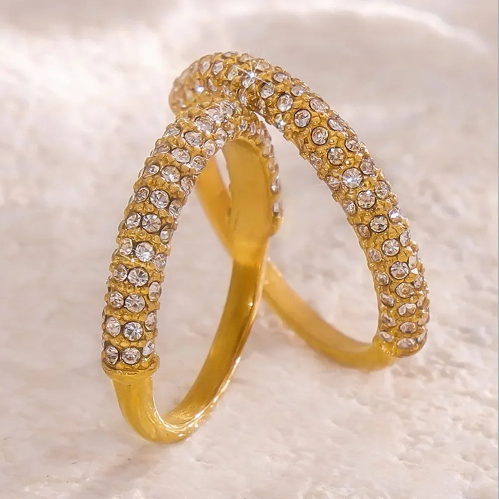 18K Gold-Plated Inlaid Zircon Ring - VAleG