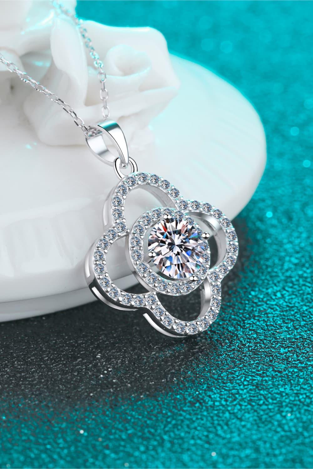 1 Carat Moissanite 925 Sterling Silver Necklace - VAleG