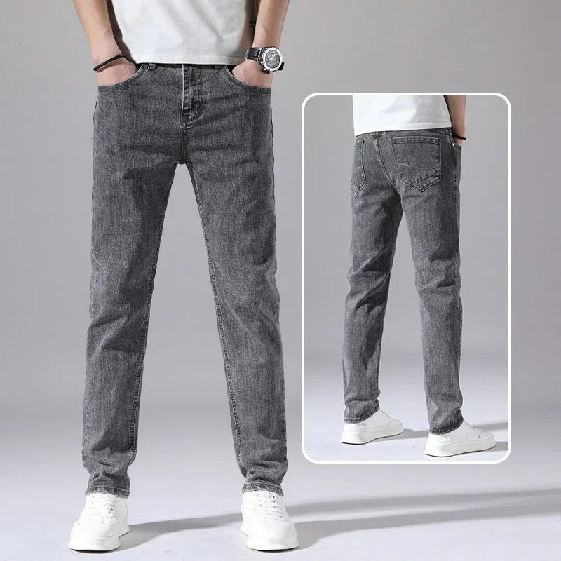 Retro Thin Jeans Straight Loose Casual Trousers Men - VAleG