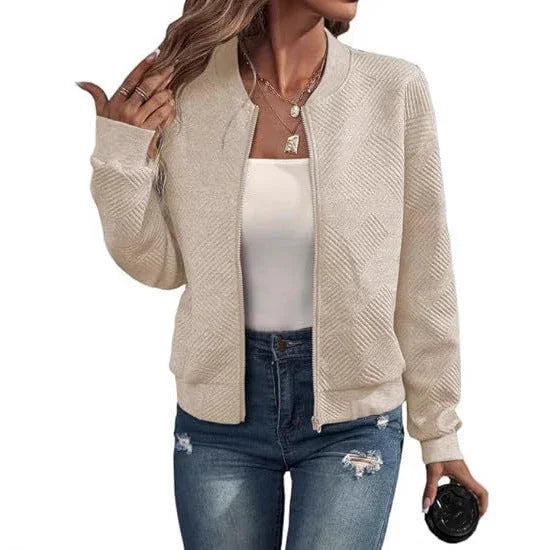 Zipper Pocket Comfort And Casual Women's Long Sleeve Jacket - VAleG