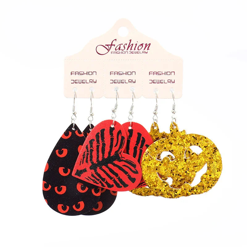 Teardrop Shape Halloween Theme Dangle Earrings - VAleG