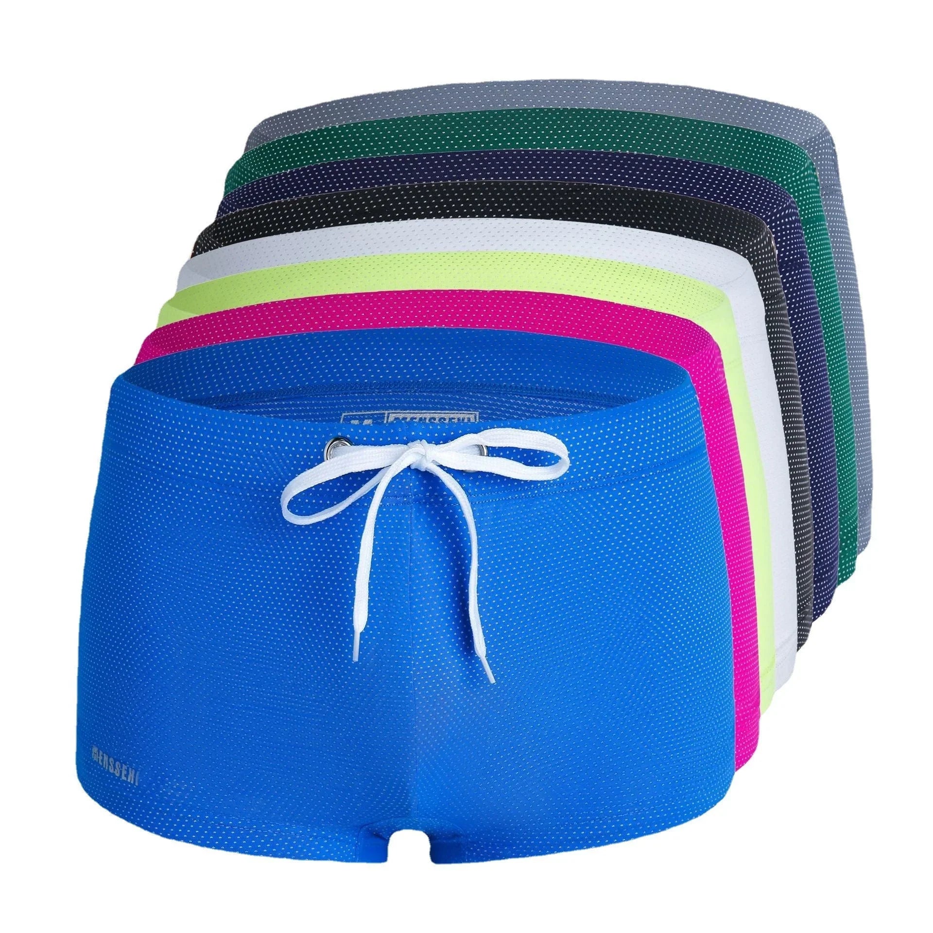 Men's Lace Nylon Low Waist Boxer Swimming Trunks Hot Spring Beach Pants - VAleG