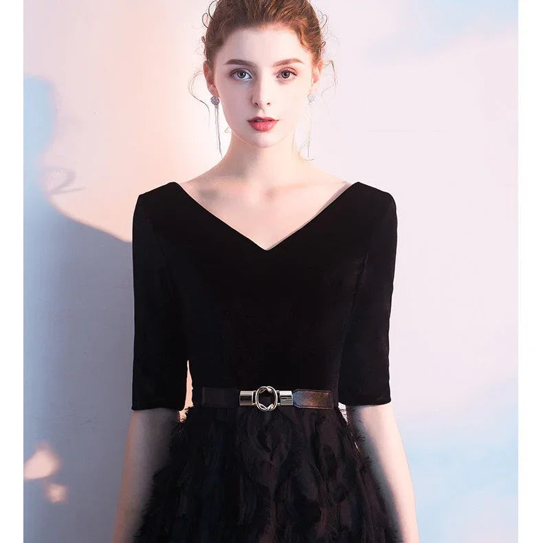 Black Evening Dress Women Noble Elegant And Slim - VAleG