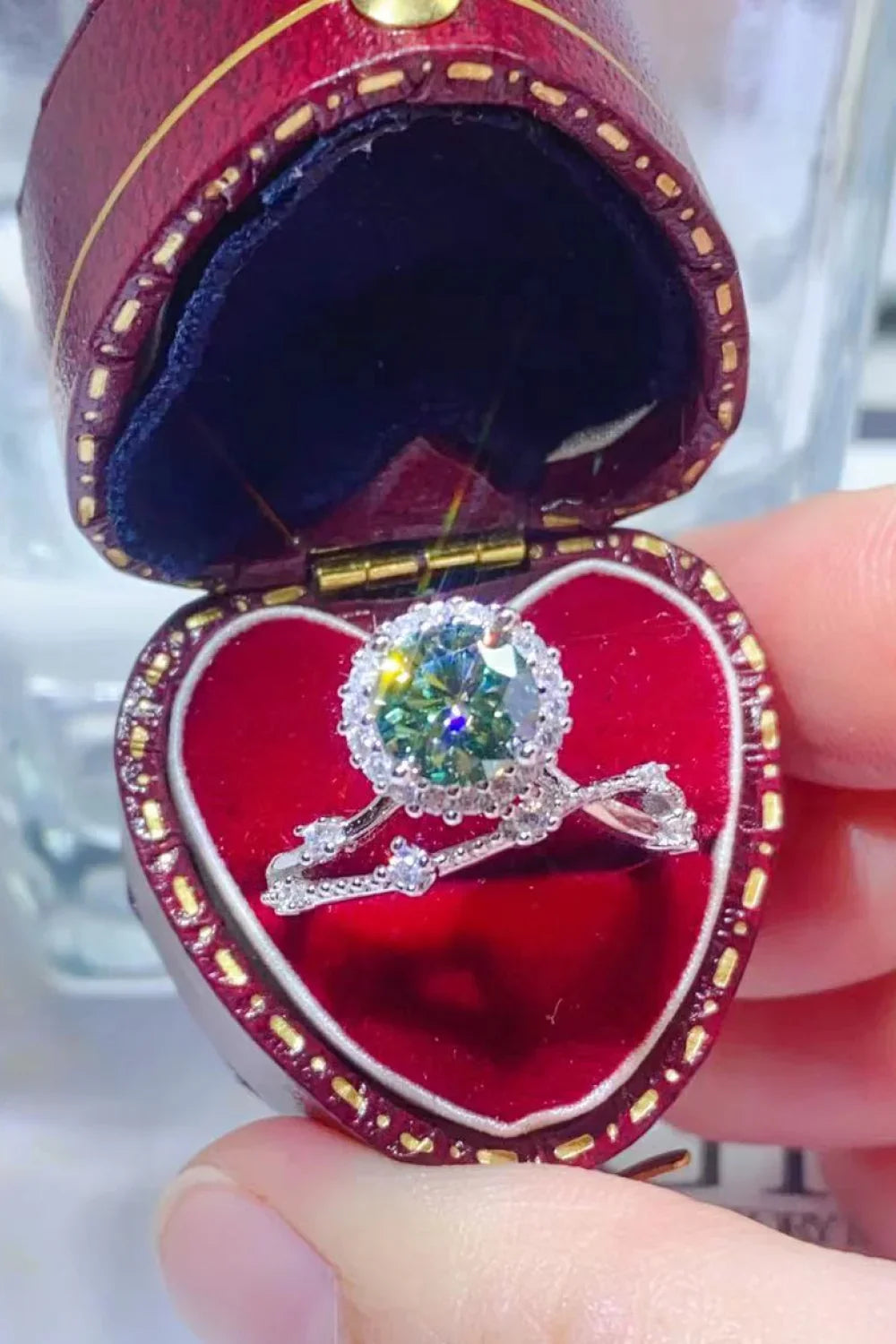 1 Carat Moissanite Platinum-Plated Ring - VAleG