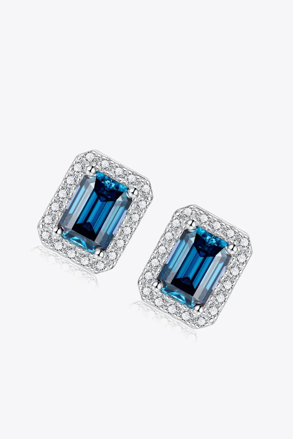 2 Carat Moissanite Stud Earrings in Indigo - VAleG