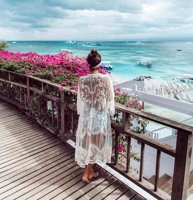 Beach Lace Cardigan Sunscreen Coat Blouse - VAleG