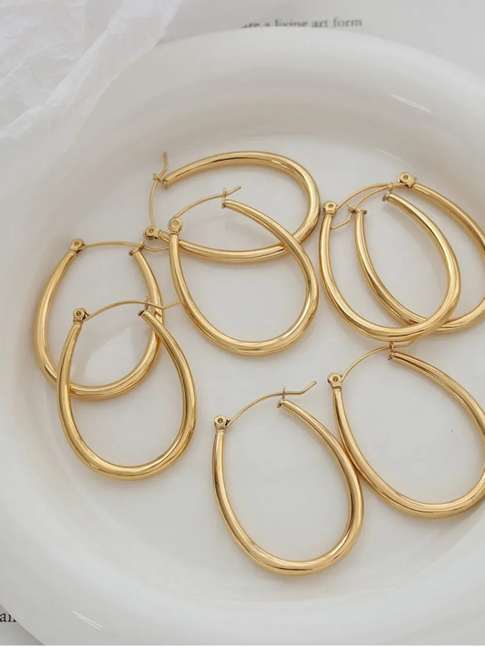 18K Gold-Plated Titanium Steel Earrings - VAleG