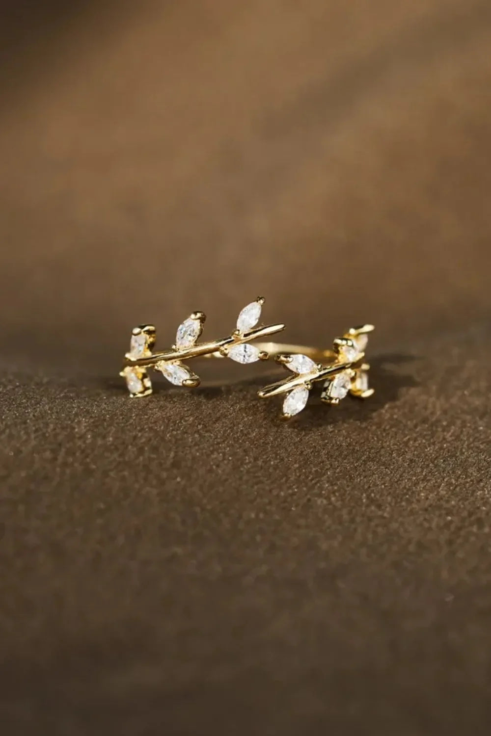 925 Sterling Silver Leaf Open Ring - VAleG