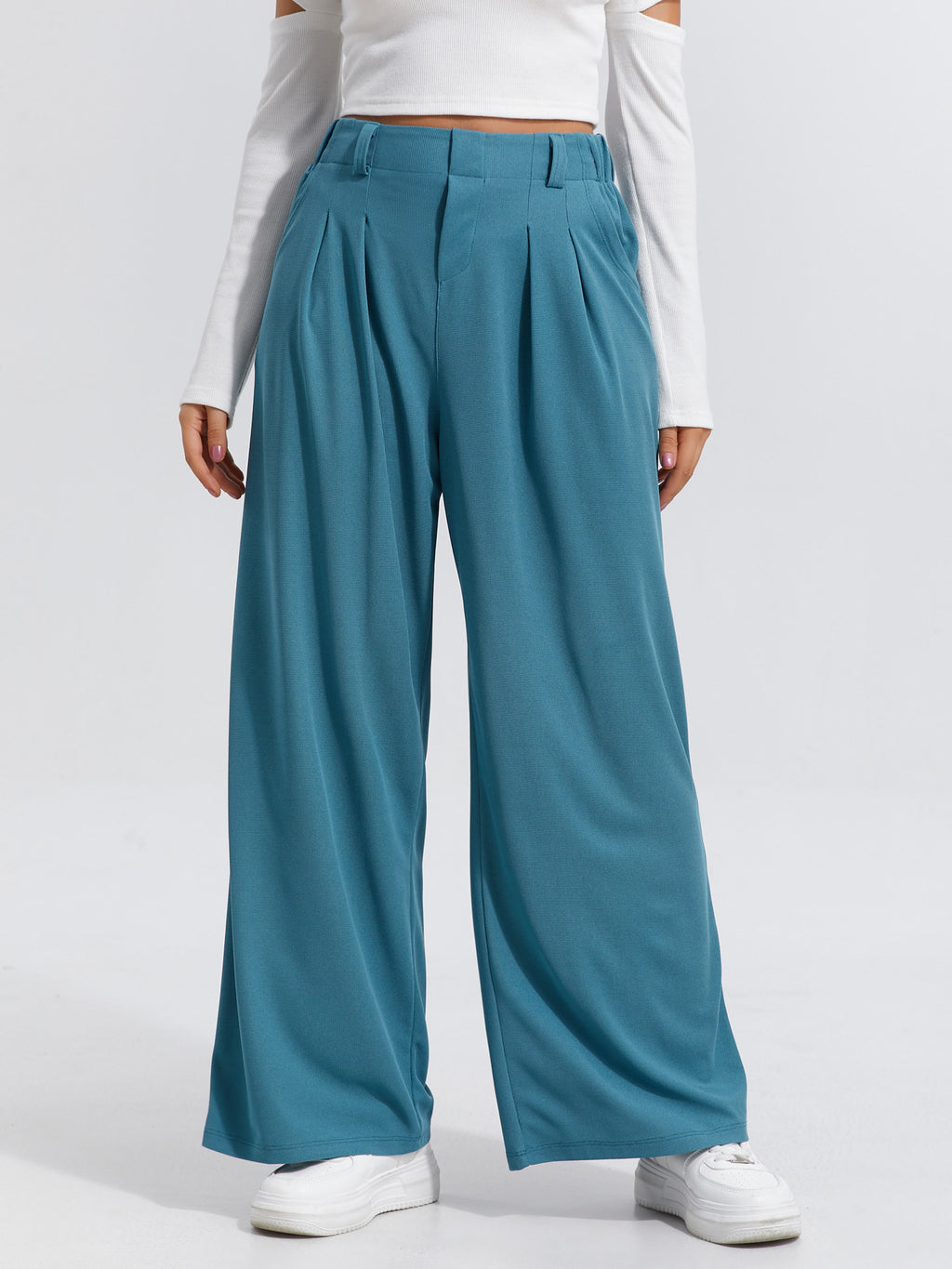 Pantaloni Larghi -  Eleganti Casual A Gamba Larga Da Donna