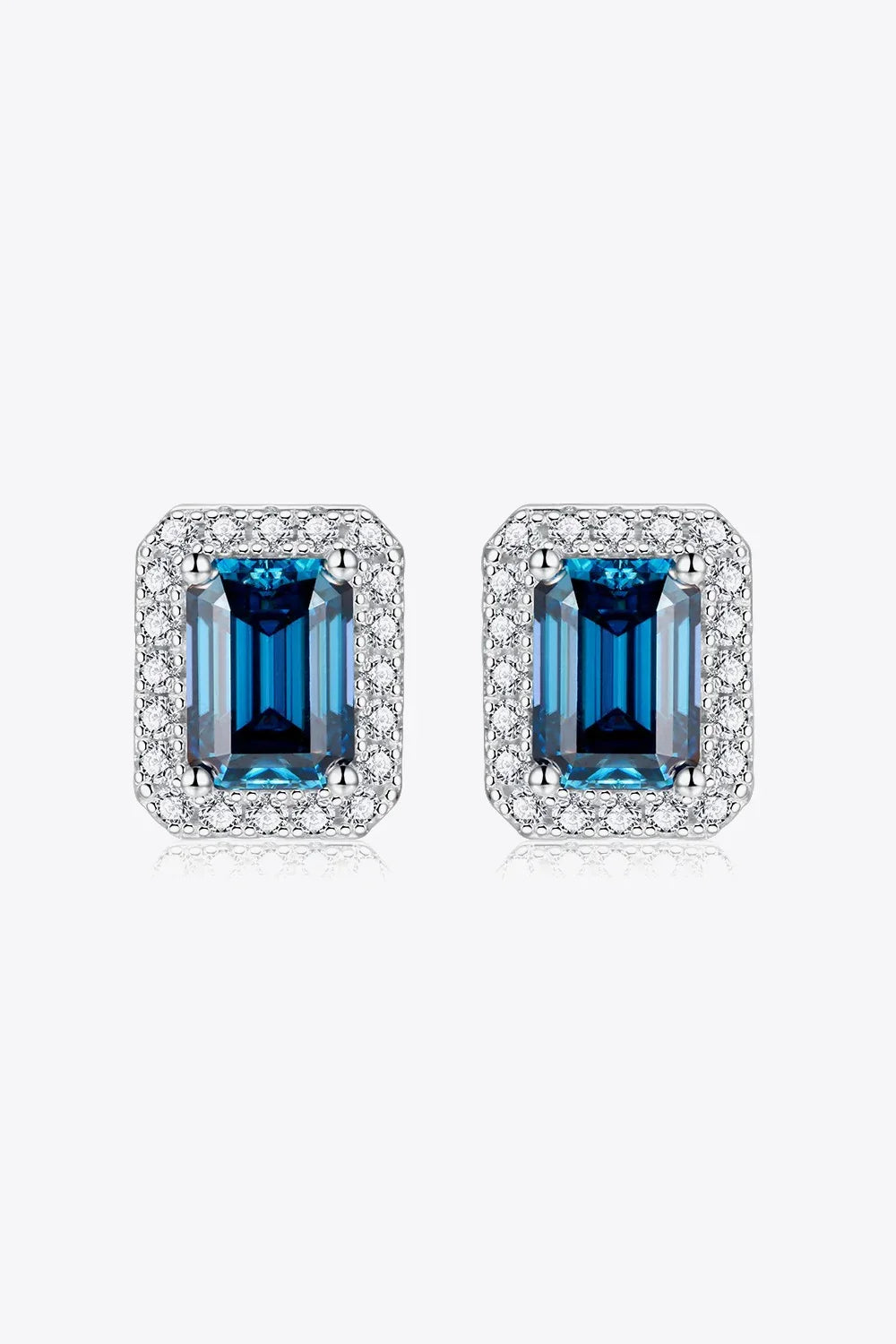 2 Carat Moissanite Stud Earrings in Indigo - VAleG