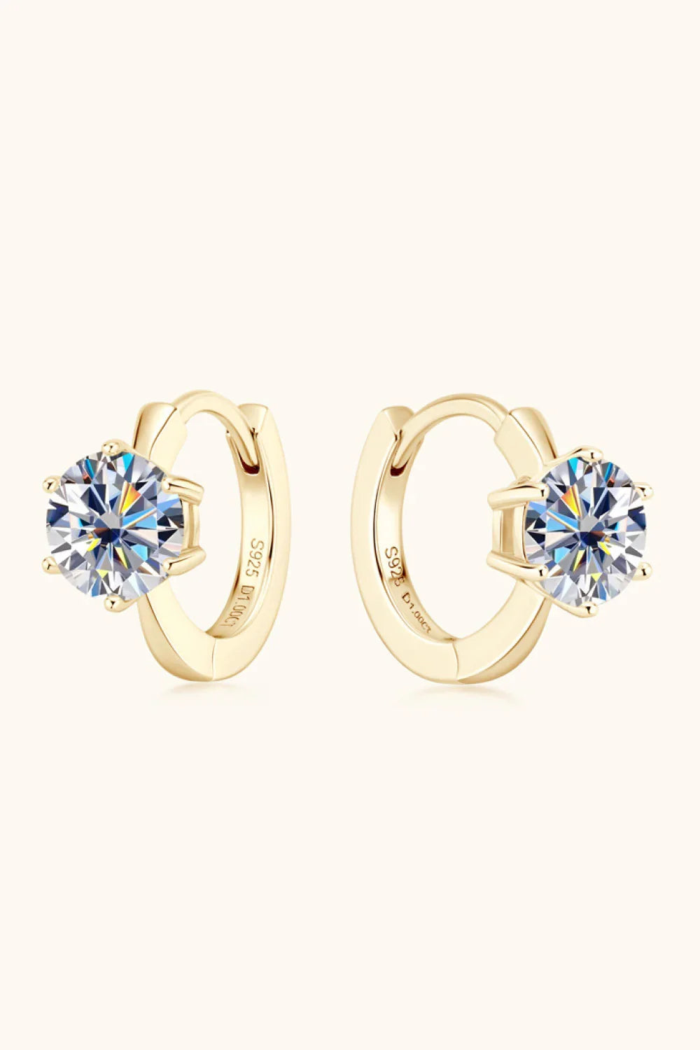 2 Carat Moissanite 925 Sterling Silver Huggie Earrings - VAleG