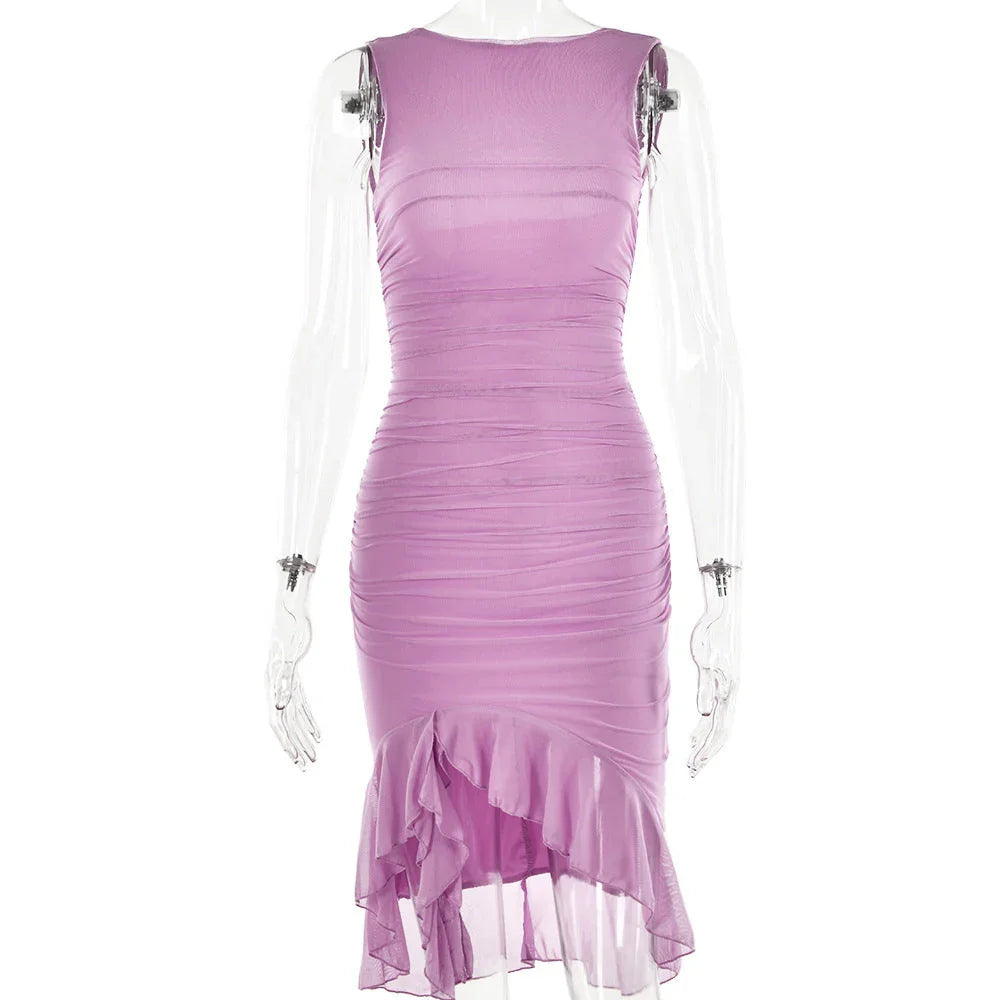 Summer Slim Skinny Sleeveless Dress For Women Fashion Party Club Dresses - VAleG