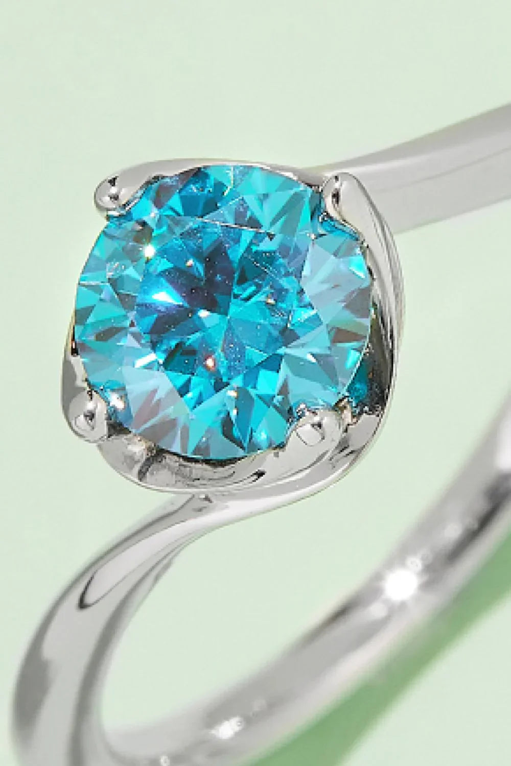 1 Carat Moissanite 925 Sterling Silver Solitaire Ring - VAleG