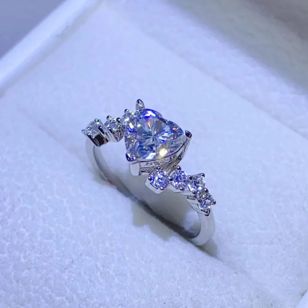 1 Carat Moissanite 925 Sterling Silver Ring - VAleG