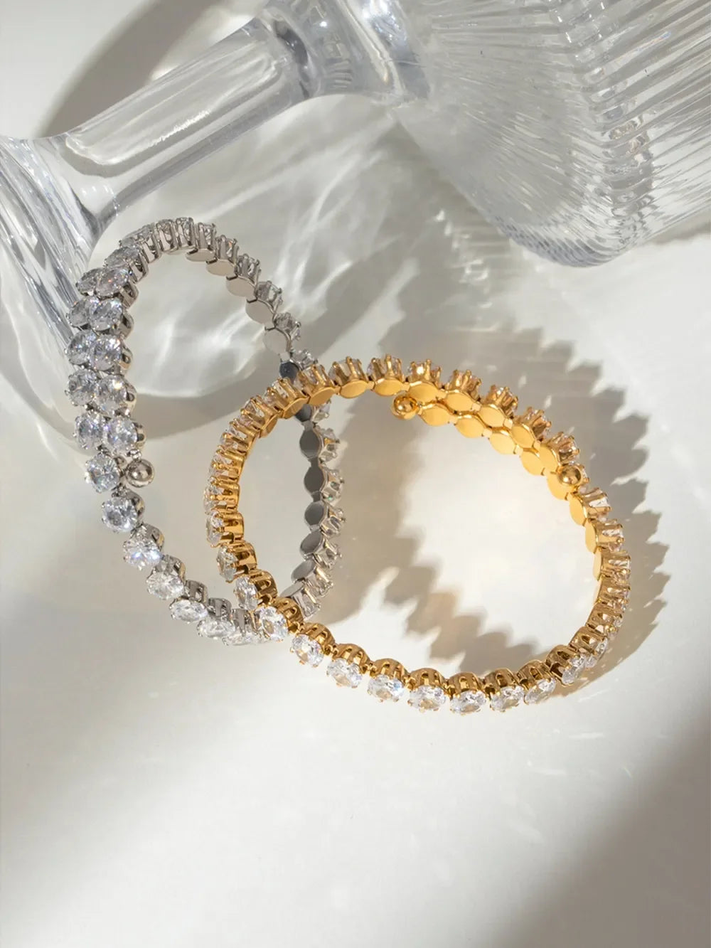 Stainless Steel Inlaid Zircon Bracelet - VAleG