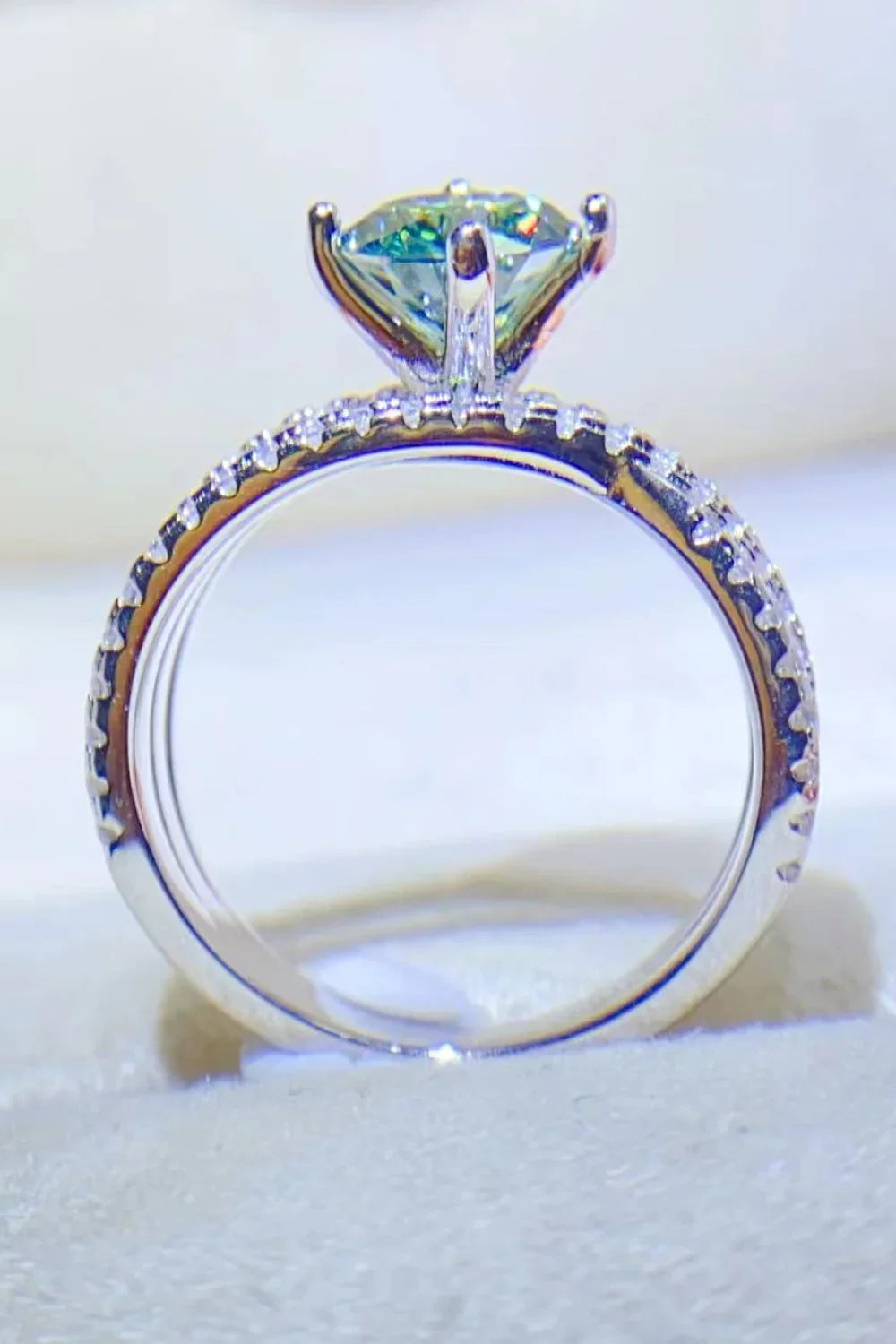 1 Carat Moissanite Contrast 925 Sterling Silver Ring - VAleG