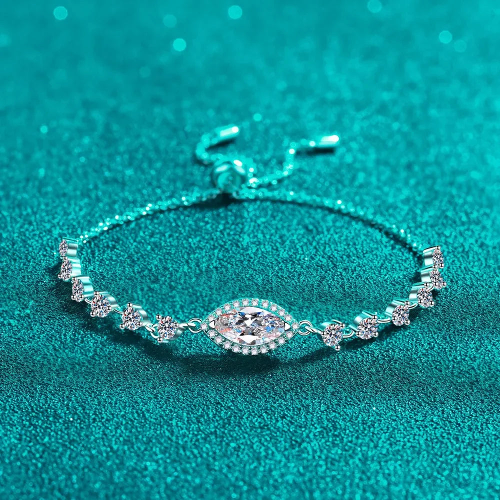 1 Carat Moissanite 925 Sterling Silver Bracelet - VAleG