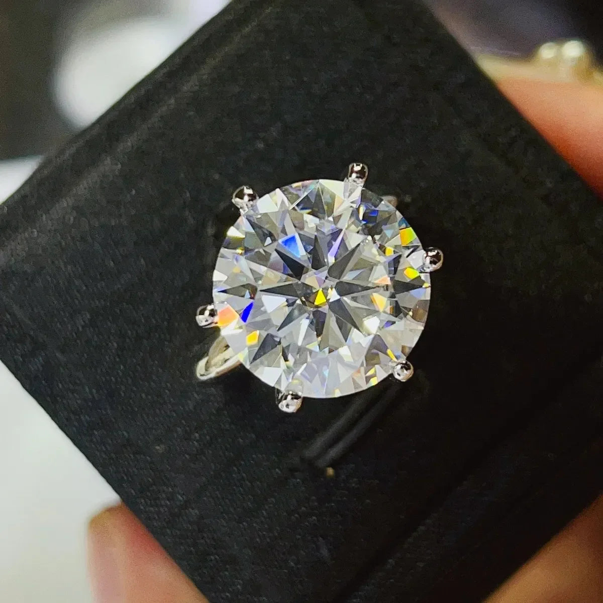 10 Carat Moissanite 925 Sterling Silver Ring - VAleG