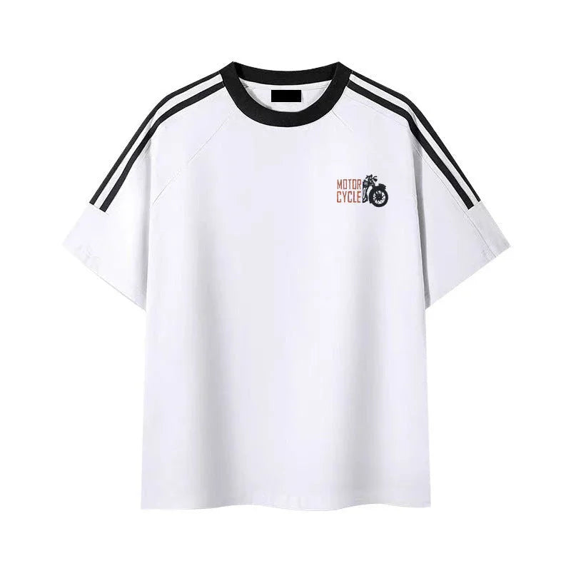 Summer Short-sleeved T-shirt Student Top Round Neck - VAleG