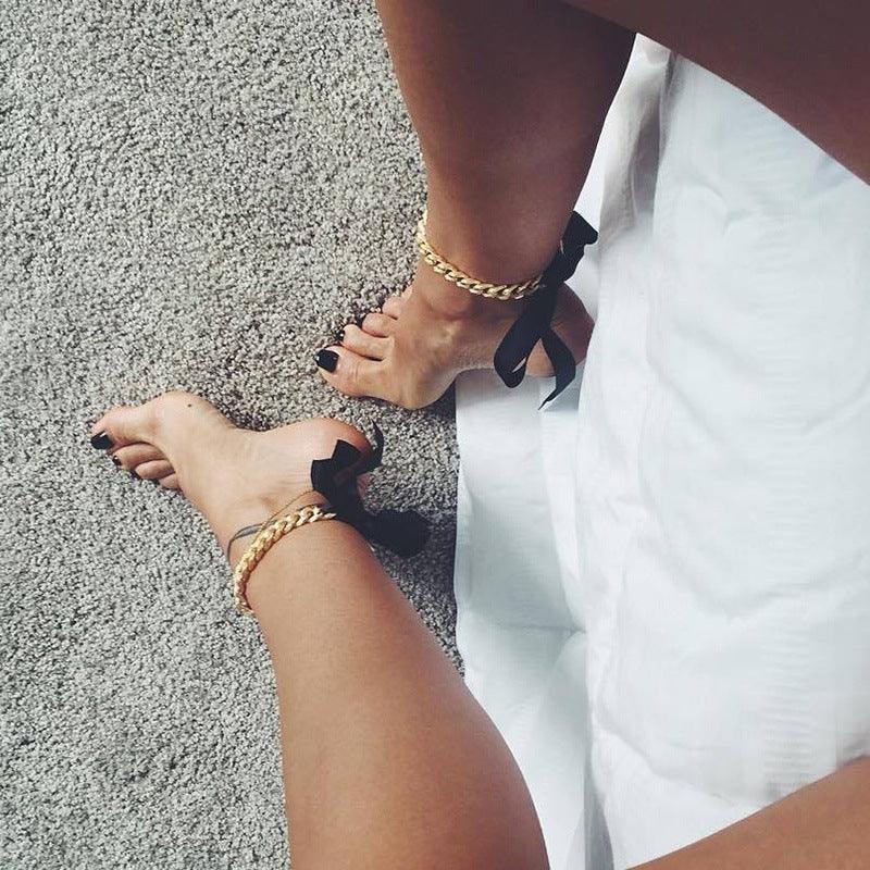 Women's Beach Ribbon Anklet Metal Personality - VAleG