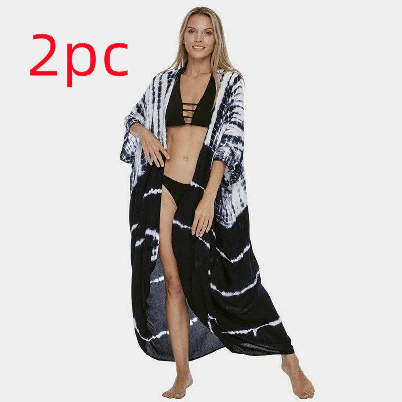 Polyester Ladies Sun Protection Resort Beach Dress Cover Up - VAleG
